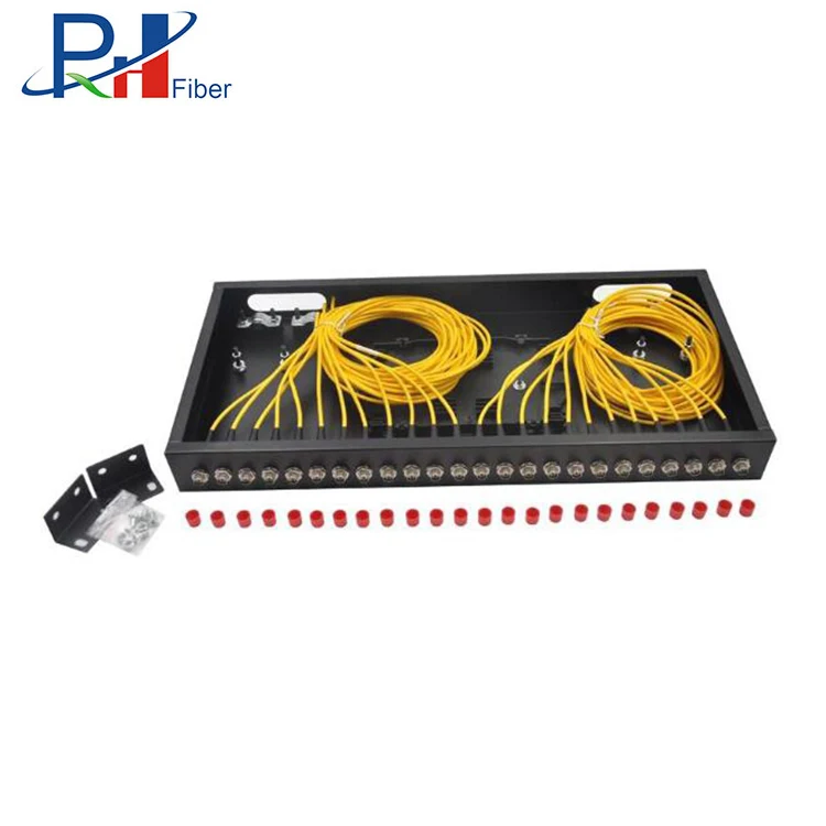 
19 Inch 1U Rack Mount Box FC Fiber Adapter 24 Port Fiber Patch Panel 