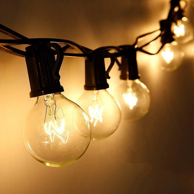 Christmas decorations  Outdoor,Garden Lights G40 25+3 Bulbs 25FT Waterproof Festoon String Lights,EU UK