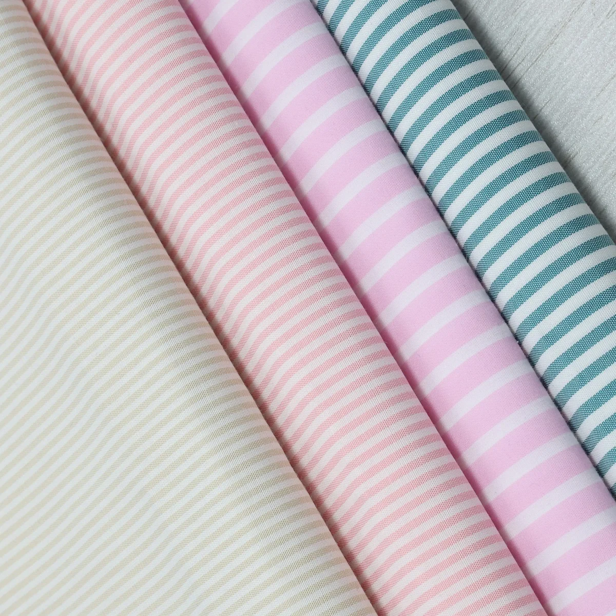 Fashion design breathable TR polyester viscose yarn dyed stripe clothing fabric