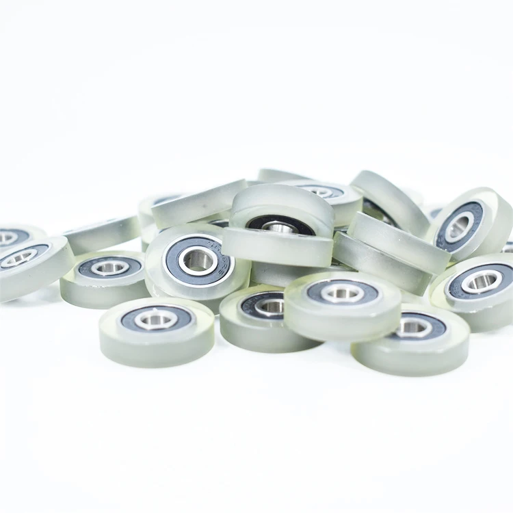SEMEI egg conveyor belt pu bearing roller PU60624-6 6x24x6mm pu polyurethane wheel for roller