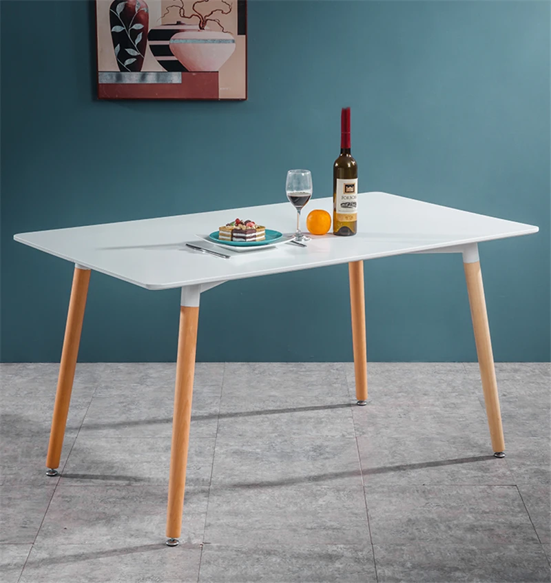 
Китайские производители, Обеденная Мебель, оптовая продажа, черный современный обеденный стол из МДФ с ножками из Букового дерева 