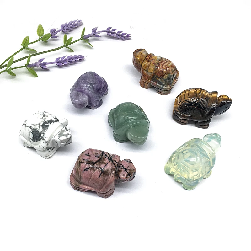 Оптовая продажа натуральное исцеление хрустальные черепахи ручной работы смешанный материал черепаха для украшения дома подарок