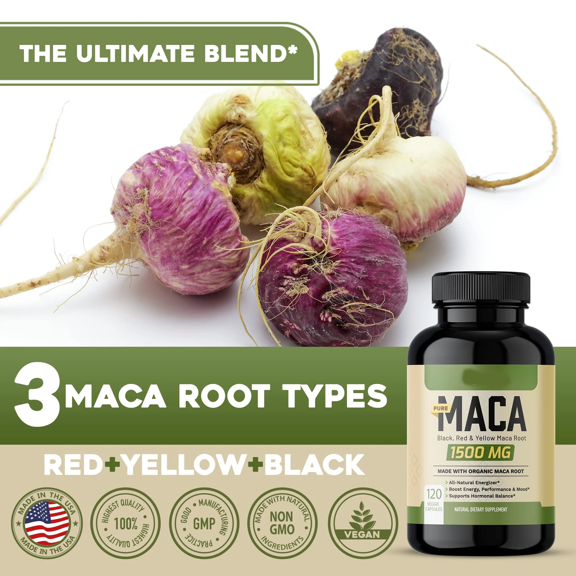 OEM Private Labels Maca Root Capsule Men Powerful Energy Supplements 60 Capsules Stress Relieve Maca Capsule For Man And Women