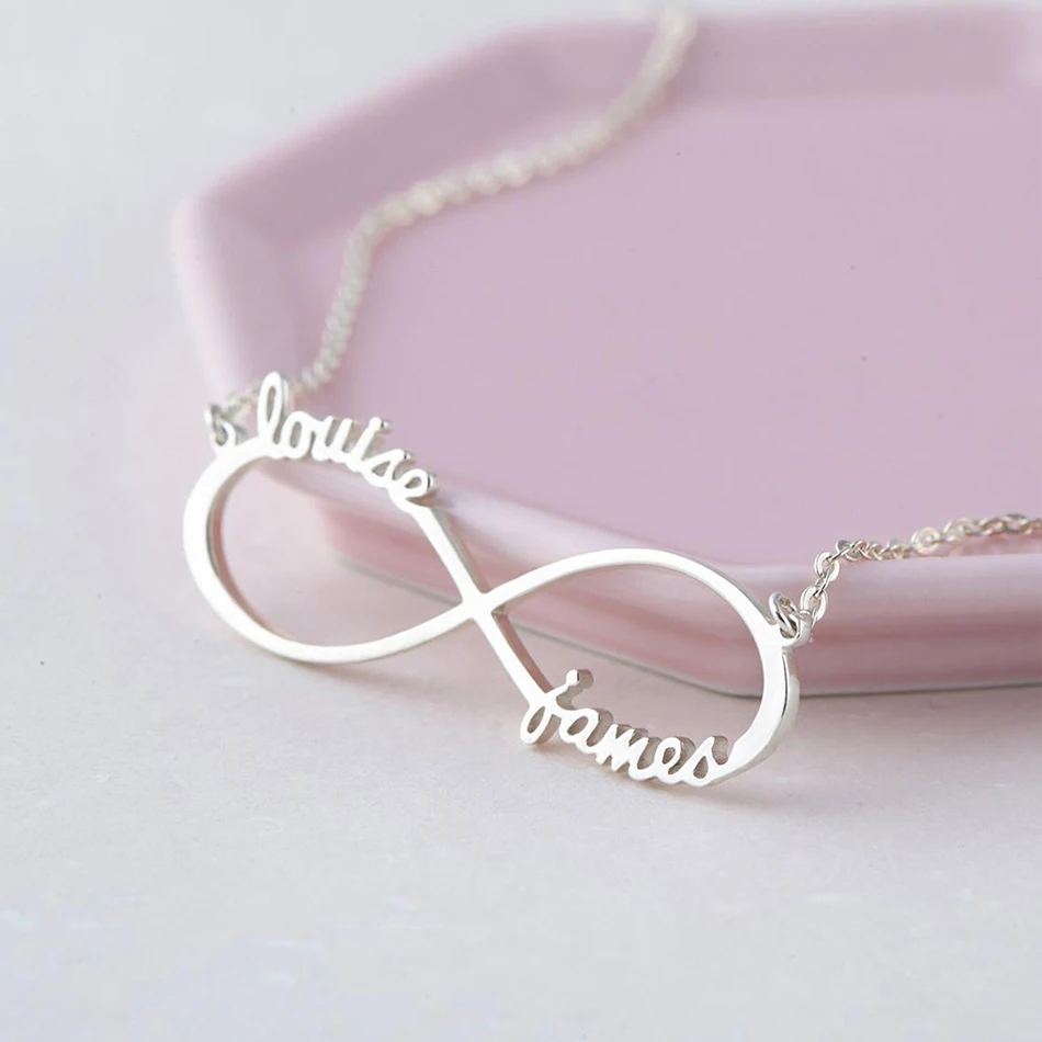 
Kaihang DIY custom name fashion jewelry for girls stainless steel infinite necklace 