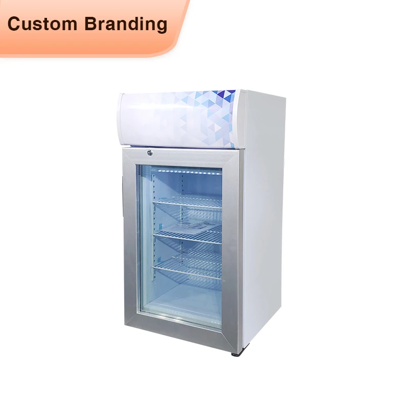 Meisda SD50B 50L ice cream commercial display supermarket freezer with sticker and stainless steel door