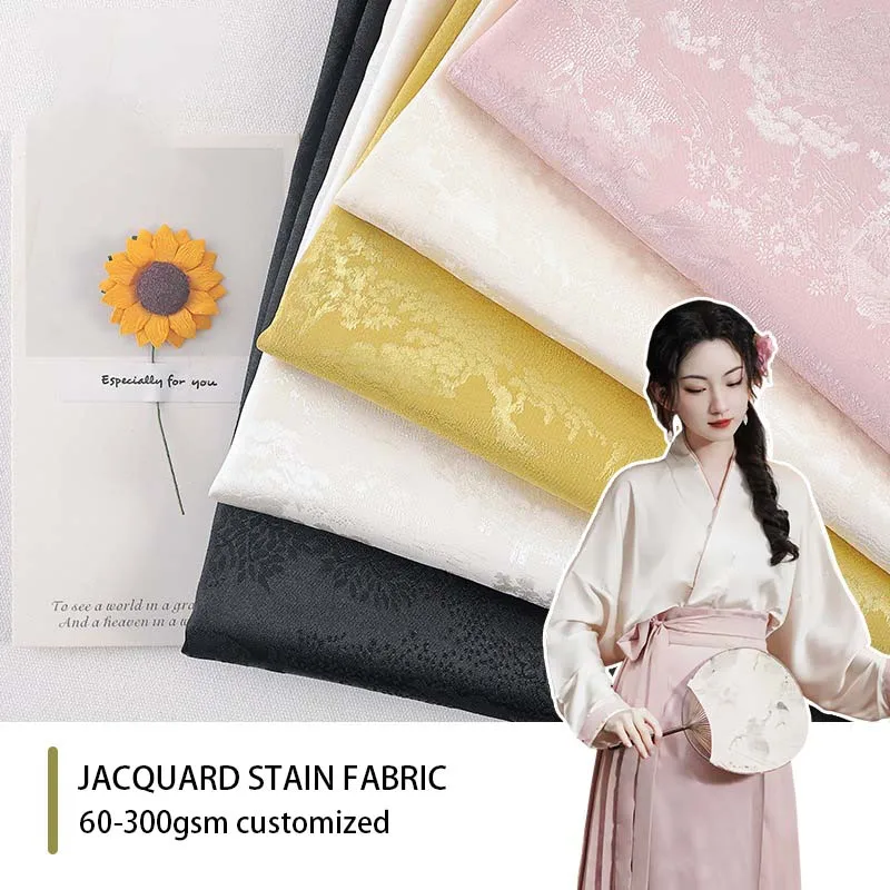 Eco-friendly Abaya Fabric Jacquard Woven European 3d Embossed Floral Polyester Jacquard Fabric For Bags Garments