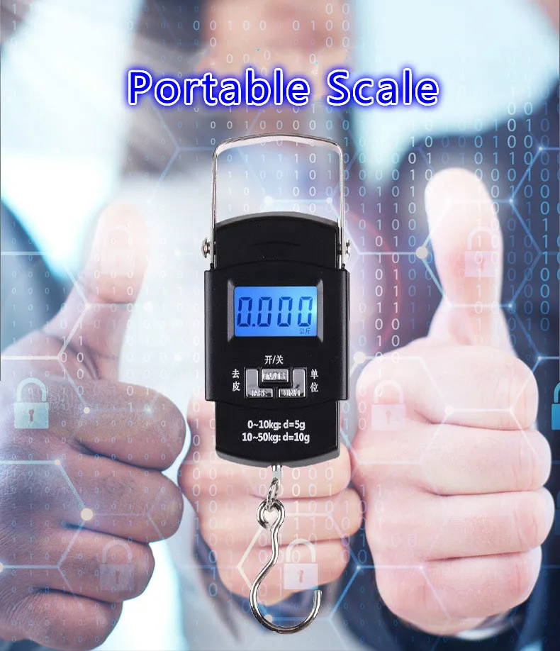 Black LCD Digital Display High Quality Accurate Electronic Hand Scale Hanging Portable Scales