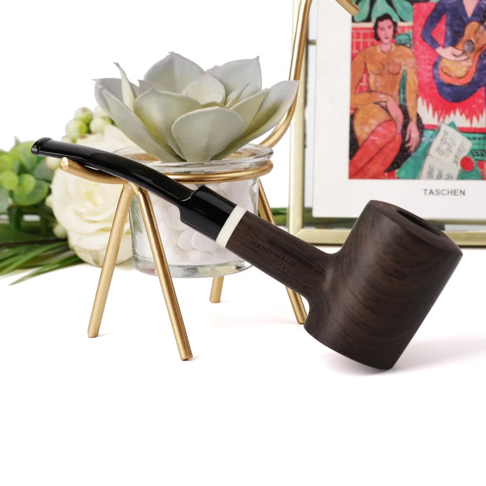 MUXIANG Amazon Hot Sale Tobacco Pipe Handmade Premium Ebony Wooden Smoking Pipe Accessoires