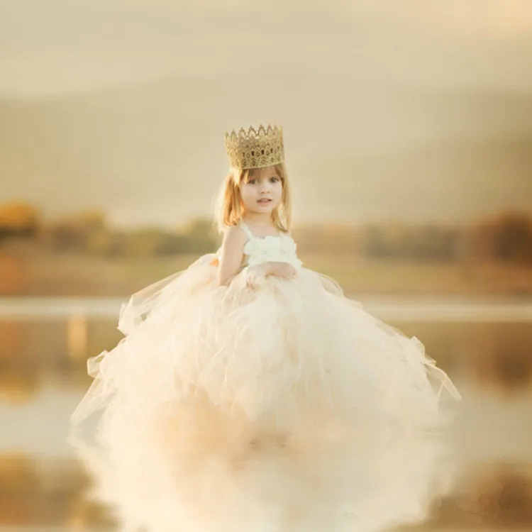 High Quality Kids Princess Dresses For Girl Flower Elegent Event Tulle Wedding Boutique Ball Gown