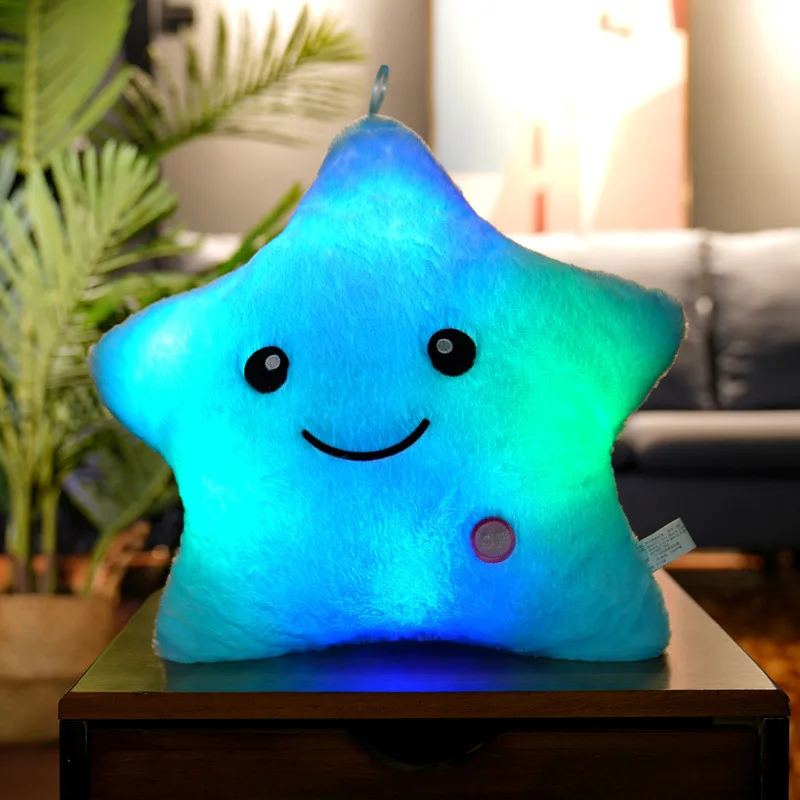 35CM Twinkle Star Glowing LED Night Light Plush Pillows Stuffed Toys