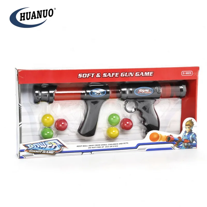 Plastic shooting 10 balls toy gun air soft bullet with 3 targets for kids