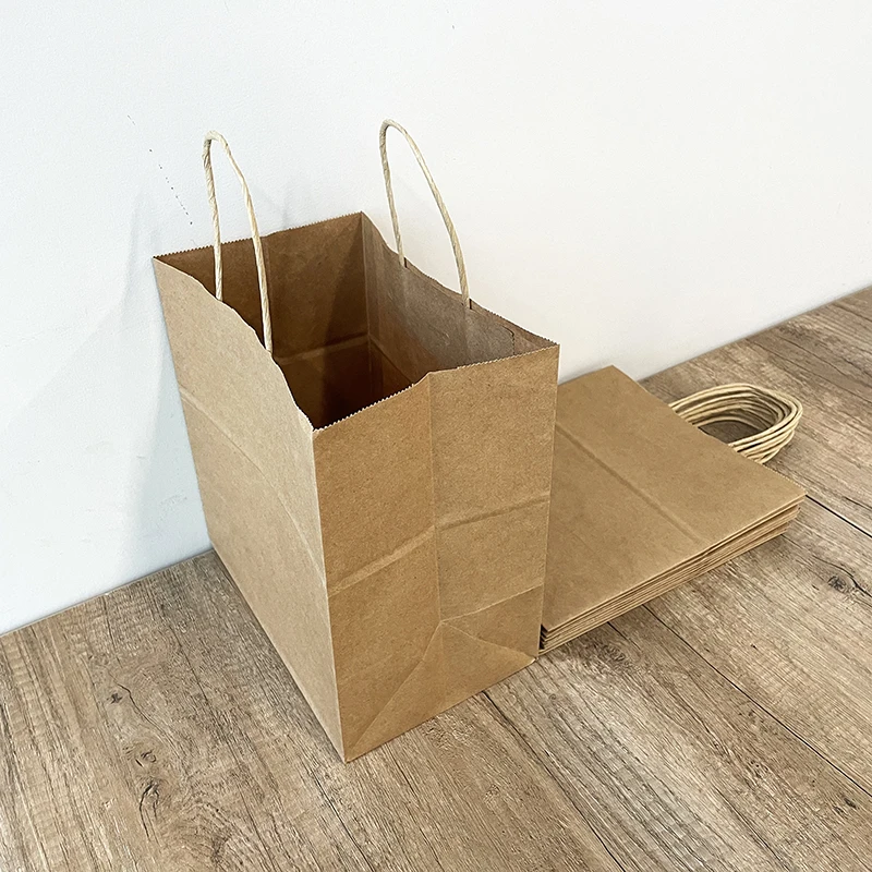 
 customized print brown gift wrapping prortable mini paper bag  