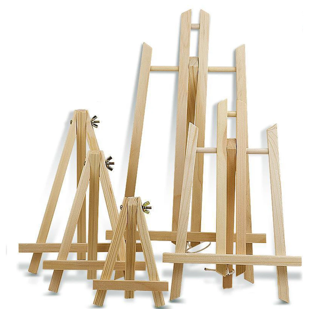 Painting Display Art Graphic Adjustable Sketch Mini Painting Easel Mini Stretched Canvas Board Wooden Paint Easel for Artist