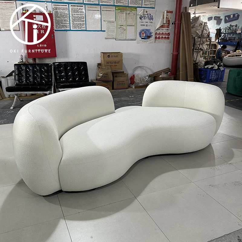 Modern Custom Elegant White Boucle Soft Couch 3 Seat Sofas For Living Room for home luxury Sofa Set