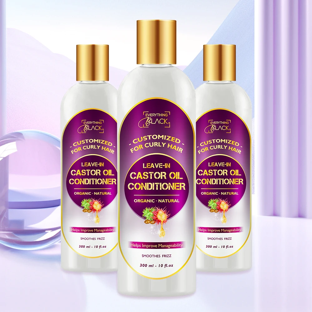 Organic kinky curly knot castor oil moisture strengthen restore leave in conditioner silicone free for african hair