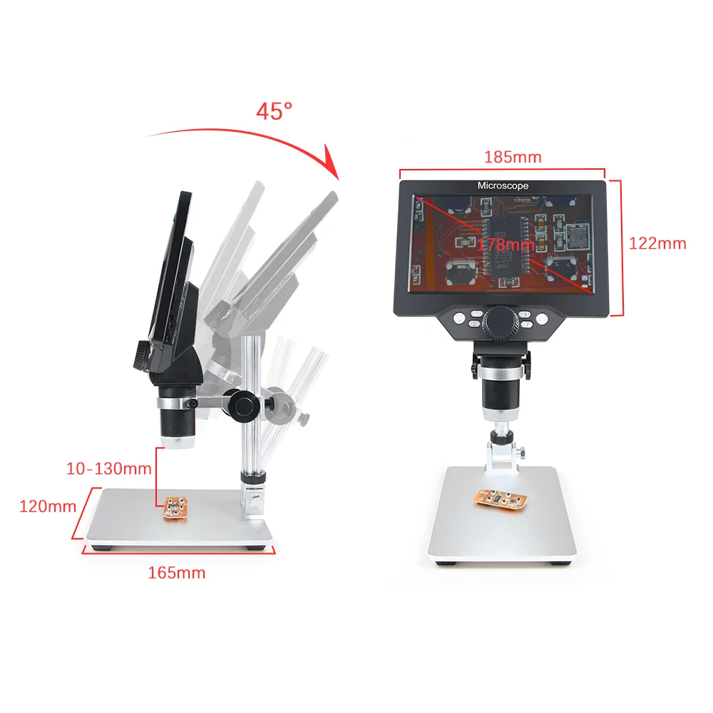 Electronic Digital Microscope Magnifier Microscope Camera for Electronic Repair Soldering Tools with Light Lithium Battery