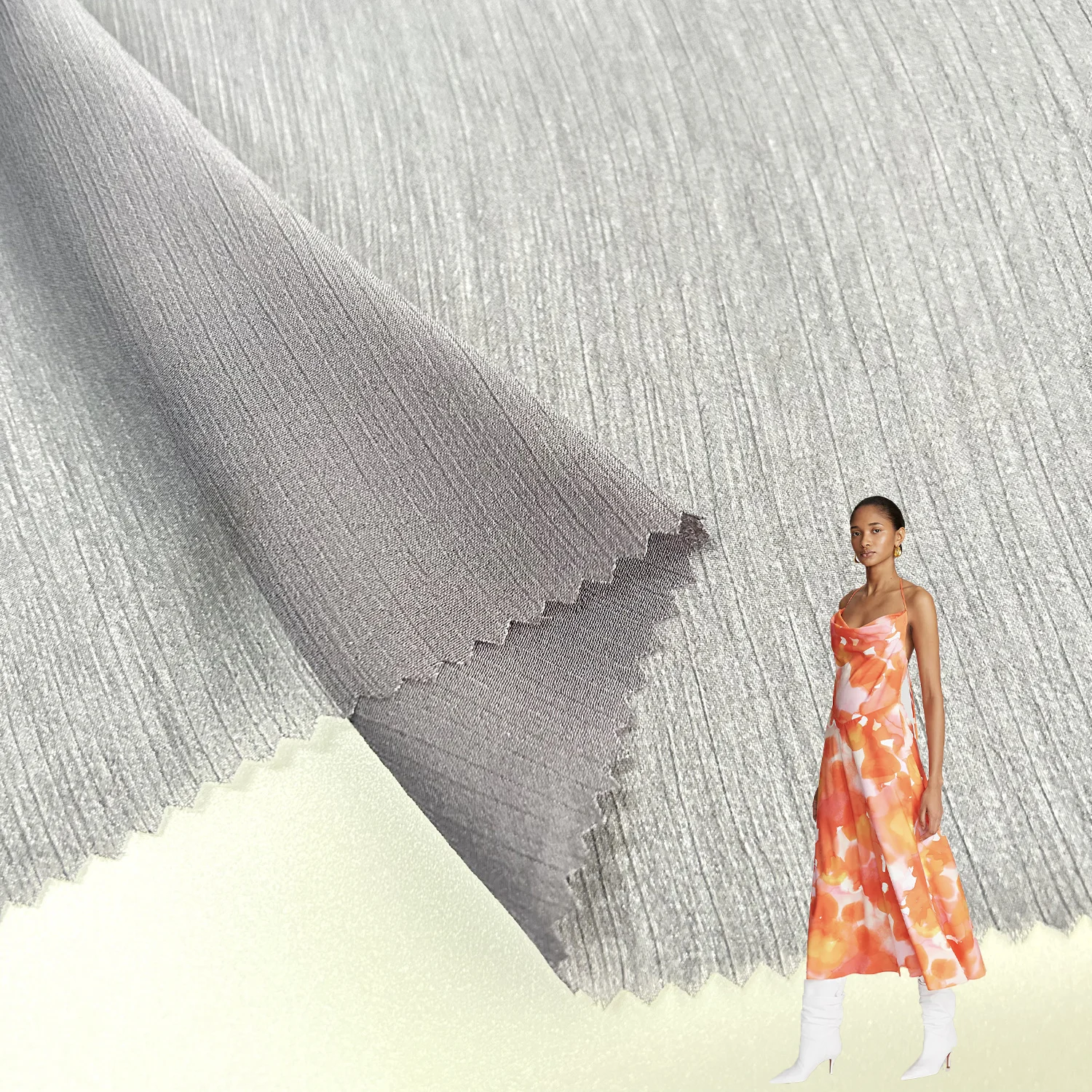 granular sensation diaphanous anti wrikle 100%polyester yoryu chiffon fabric for dress