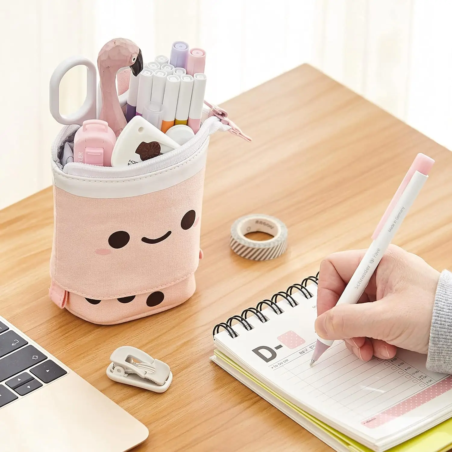 Стоявший пенал симпатичный телескопический держатель ручки Kawaii канцелярский чехол для студентов