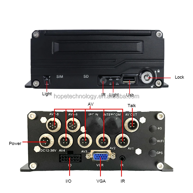 10.1Inch 4 Channel 1080P Waterproof 2TB HDD/SSD MDVR Mobile DVR Camera System Truck School Bus CCTV DVR System