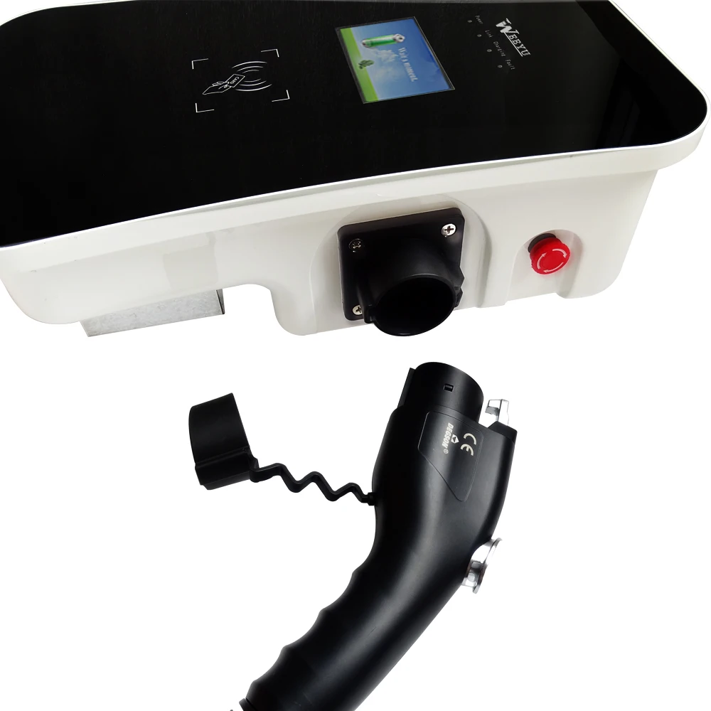  WEEYU 32 Amp Type 2 Wall Mounted EV Charger for Electric Car Charging