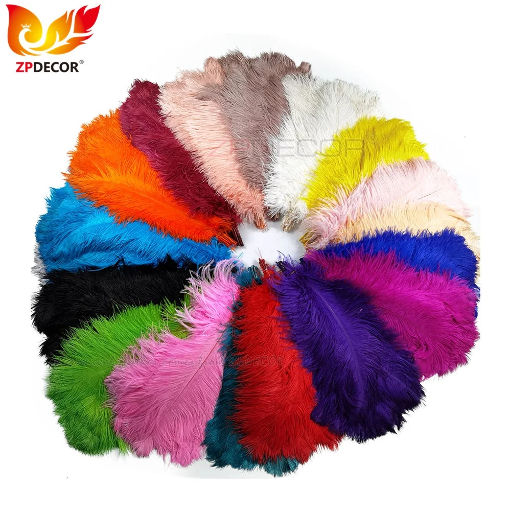 ZPDECOR Factory Wholesale Stock 12 Colors 45-50cm Dyed Ostrich Feathers Cheap for Sell