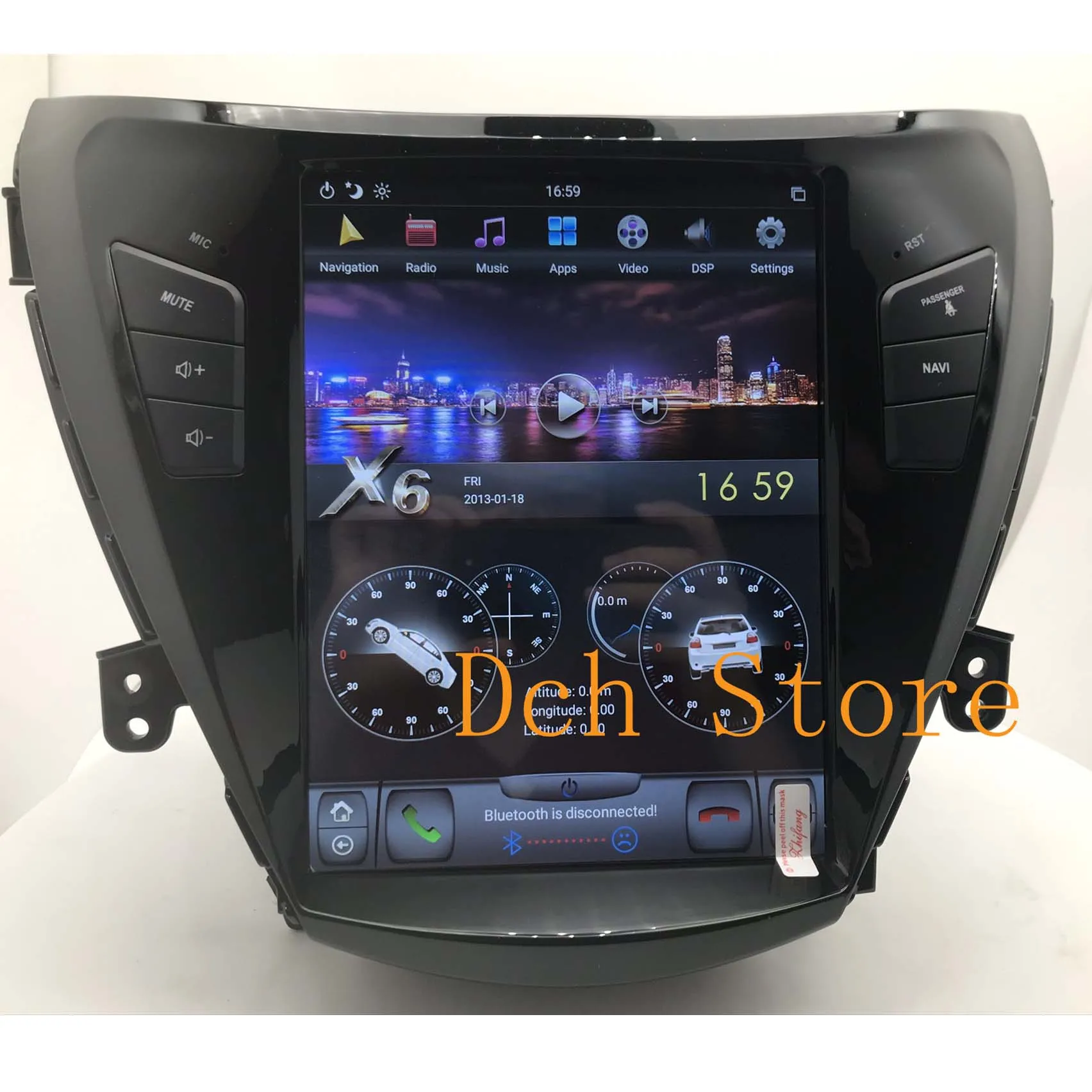 10.4 inch android 11 car dvd player gps navigation for elantra 2011-2013 tesla screen stereo auto RADIO multimedia 8G 128G DSP