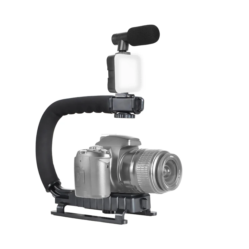 Portable Live Broadcast Equipment Recording Microphone Led Light Camera Video Kit Smartphone Vlogging