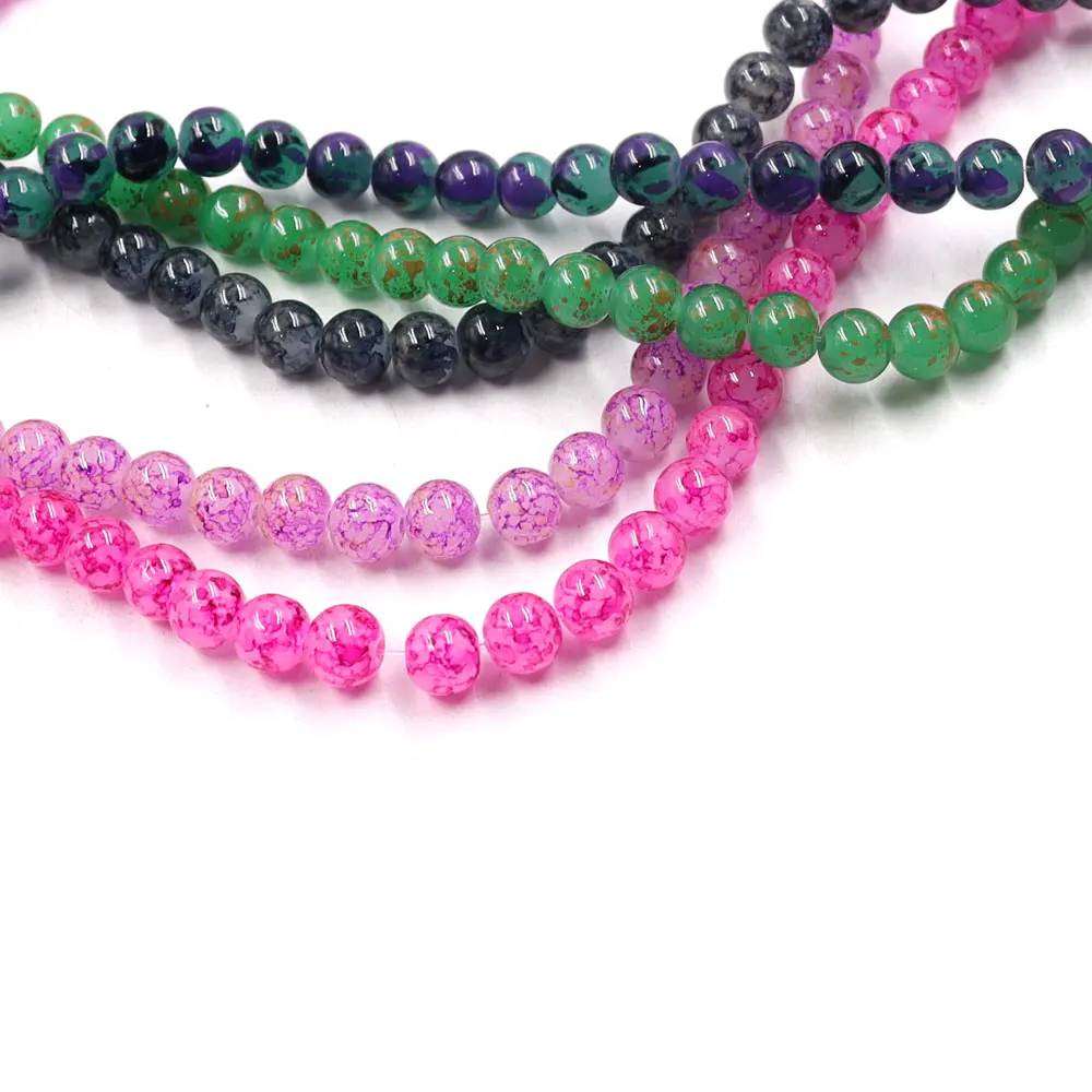 HX Stock for sale Flower  jade glass beading Jade Floral Pattern Beads   loose beads for DIY jewelry making