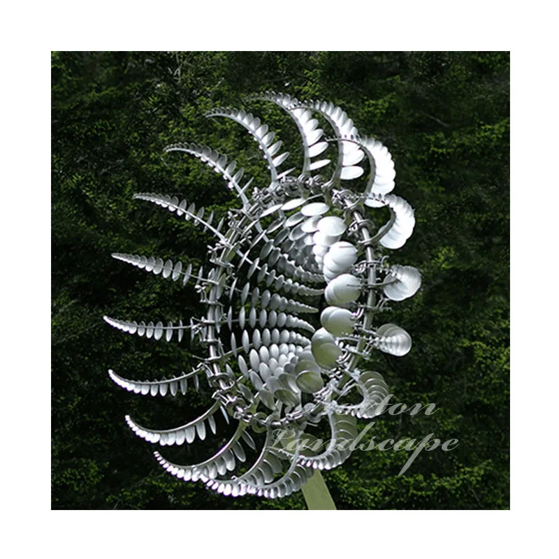 Modern outdoor decoration fashion metal art kinetic wind sculpture large stainless steel kinetic energy cycle sculpture