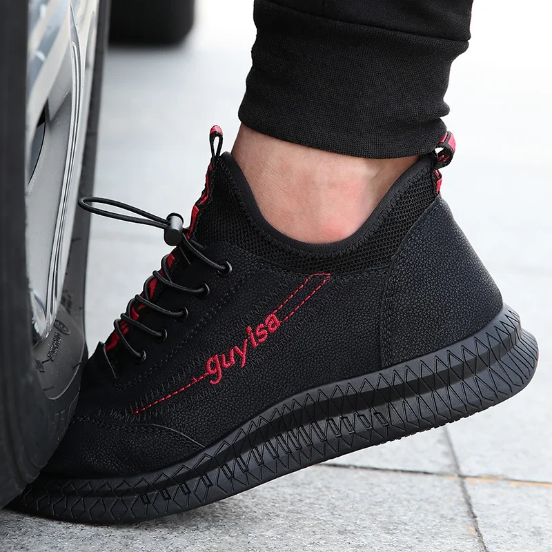 GUYISA 2020 Fast Shipping Winter Cotton Waterproof Leather Steel Toe Anti Slip Work Safety Shoes for Men Women