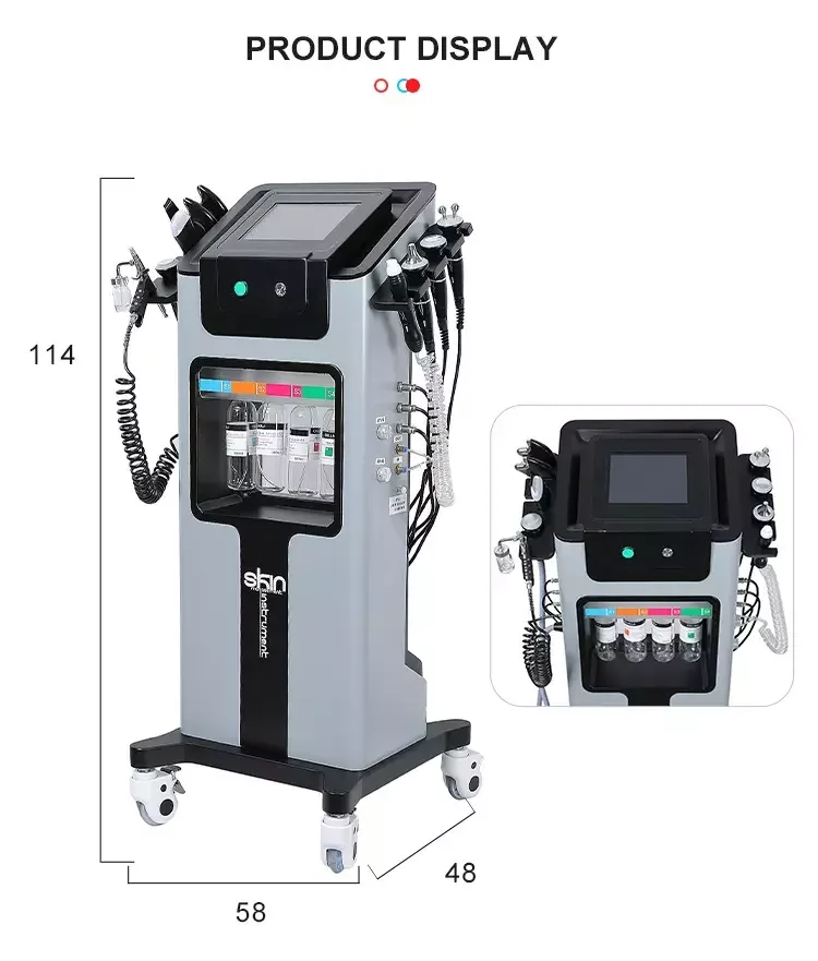 2022 8 in 1 spa use korea skin rejuvenation dermabrasion pore cleaner aqua peeling solution hydro facial oxygen beauty machine