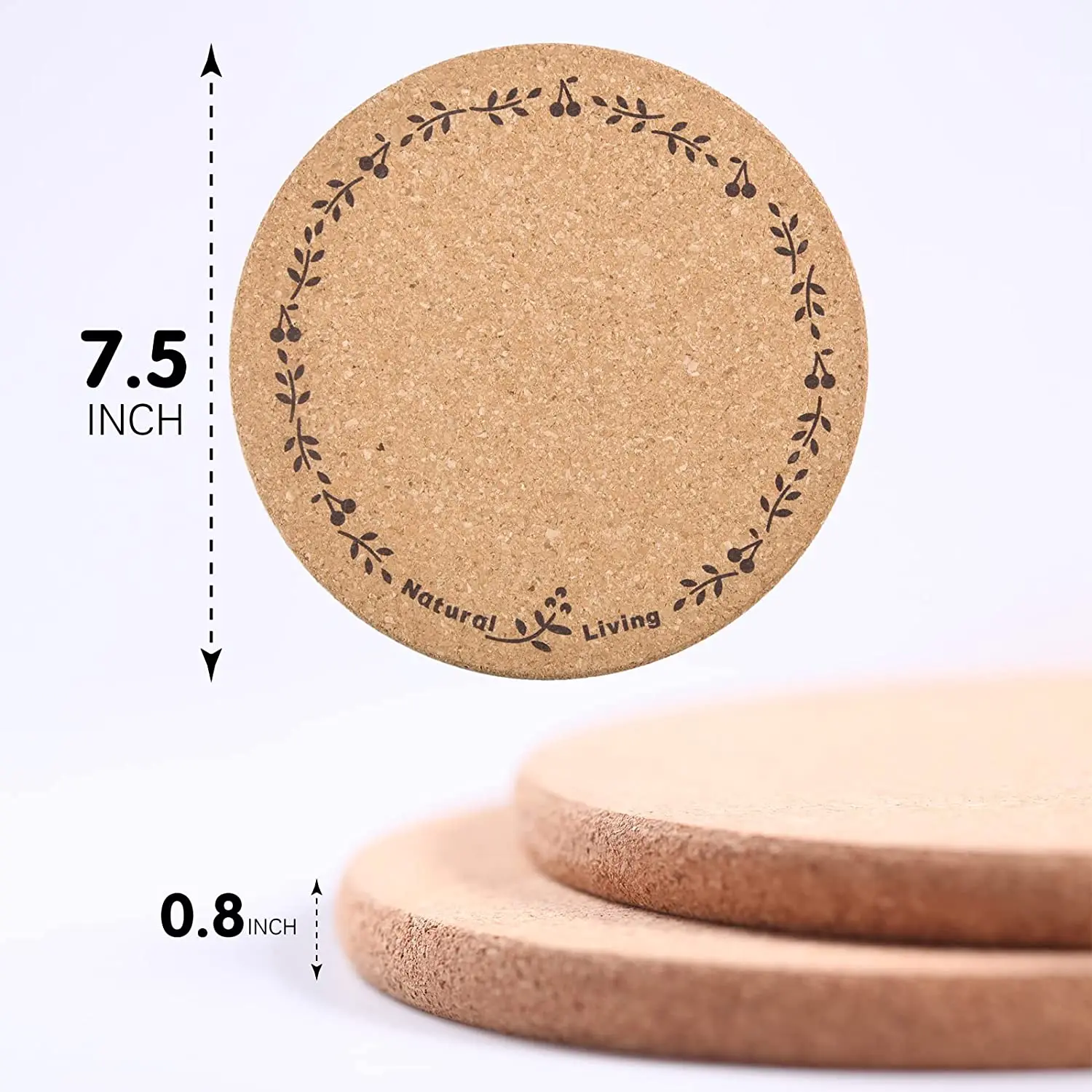 Eco Round Grass Cork Drink Coasters set Cup Mat for Coffee Table Wooden Table