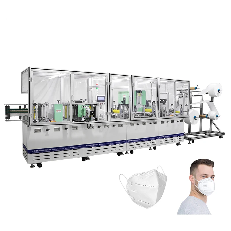 Fully Automatic FFP2/FFP3 KN95 Disposable Face Mask Making Machine With Protective Cover N95 Mask Manufacturing