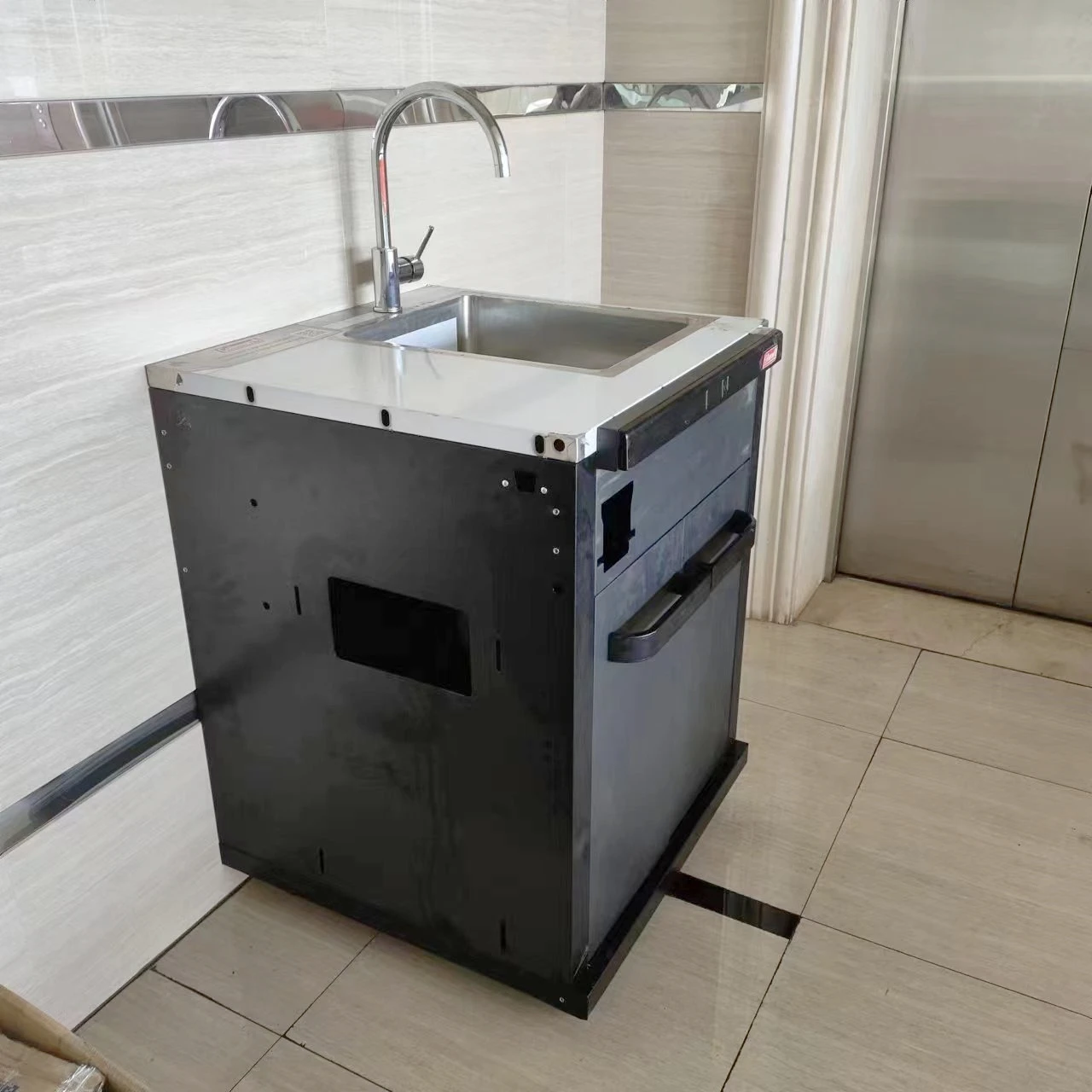 Custom Stainless Steel Cabinet Parts Laser Cut and Bended Sheet Metal Assembled Removable Kitchen Sink Cabinets