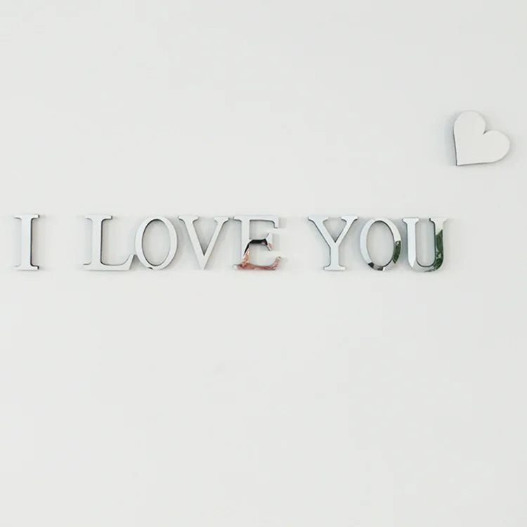 10cm/ 20CM acrylic mirror stickers with EVA DIY English letters for dormitory restaurant  mirror advertising letters