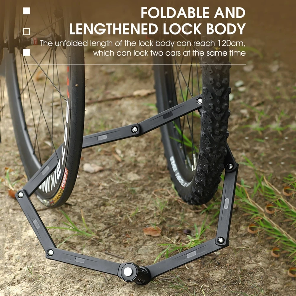 1.2m Portable Bicycle Chain Combination Locks Anti-Theft MTB Bike Folding Locks Security Padlock MTB Accessories