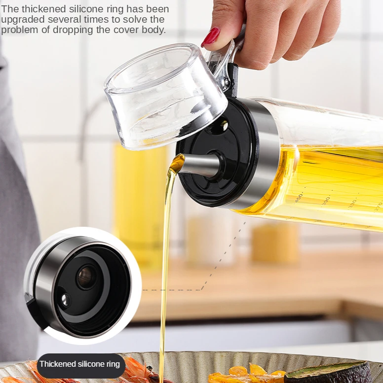 Stainless Steel Mouth High-borosilicate Glass Oil  jars  oil and vinegar bottle  oil packing bottle