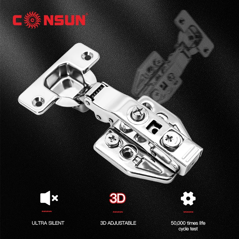 Consun 3D 35 мм шарниры из мягкого железа гидравлические скрытые дверные петли шкафа