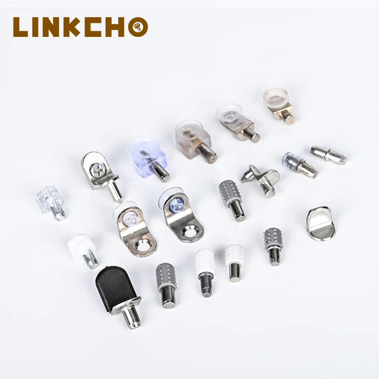 Top Selling Furniture hardware cabinet metal accessories Metal peg Plastic support Shelf Support with Pin l shaped