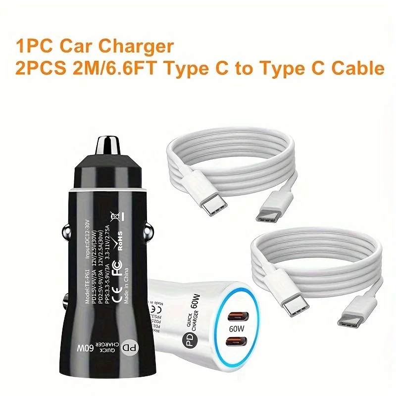 Оптовая цена Быстрая зарядка мобильный телефон 2 Usb порт Type C универсальный 3 порта высокоскоростное автомобильное зарядное устройство