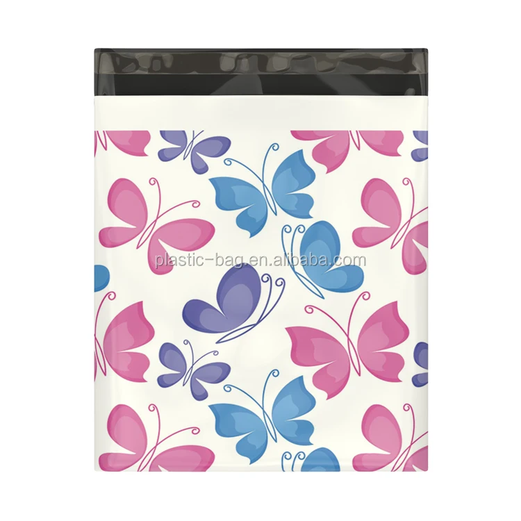 Компостируемый красочный дизайн упаковочные конверты полиэтиленовые почтовые пакеты с розовым принтом пластиковая Курьерская сумка для одежды Полиэтиленовая
