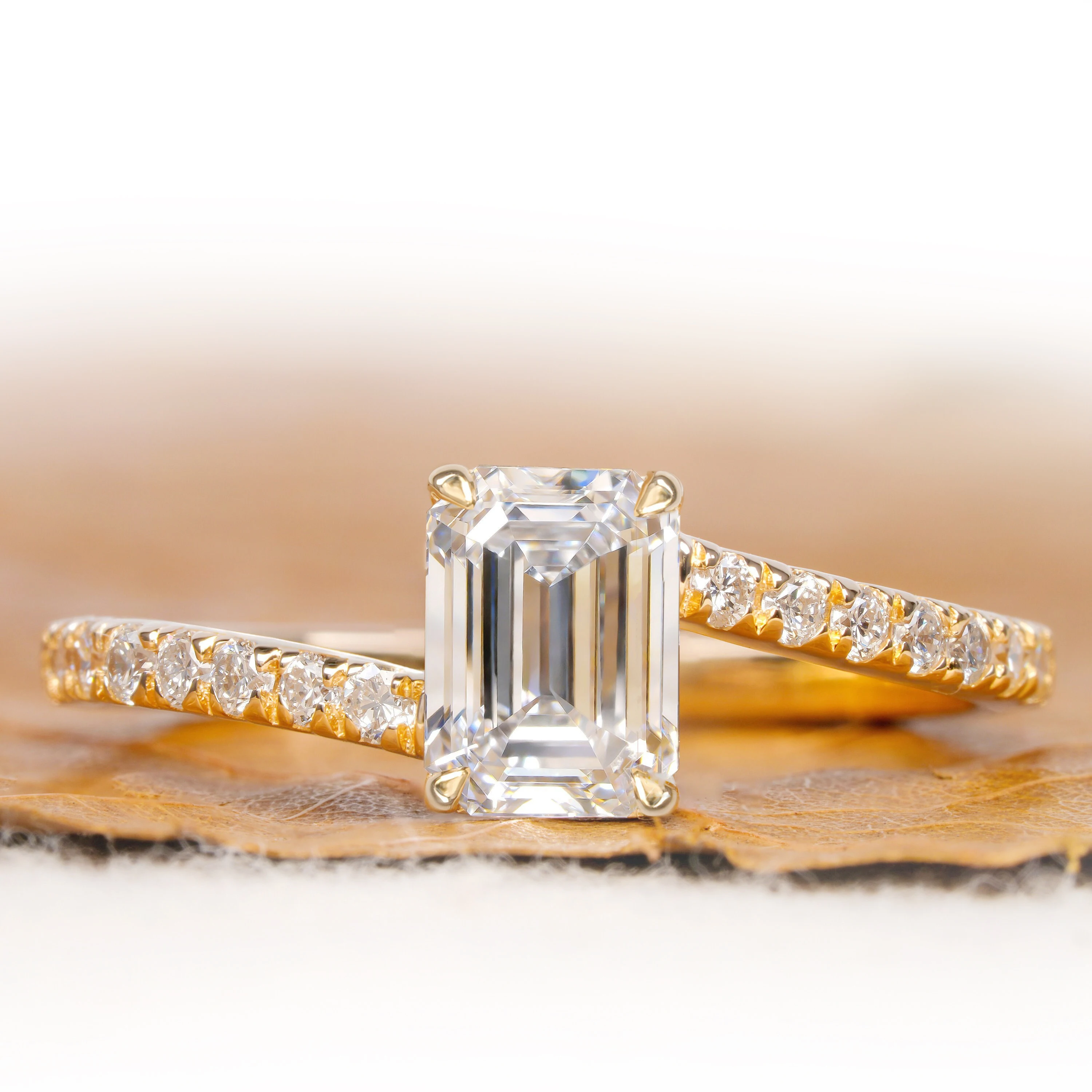 Кольцо из желтого белого золота 18k 14k 10k