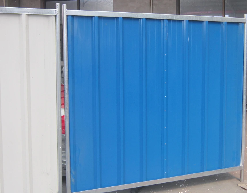 Corrugated Construction Site Steel Hoarding Temporary Colorbond Fence/ Temporary site hoarding combines Steelwall