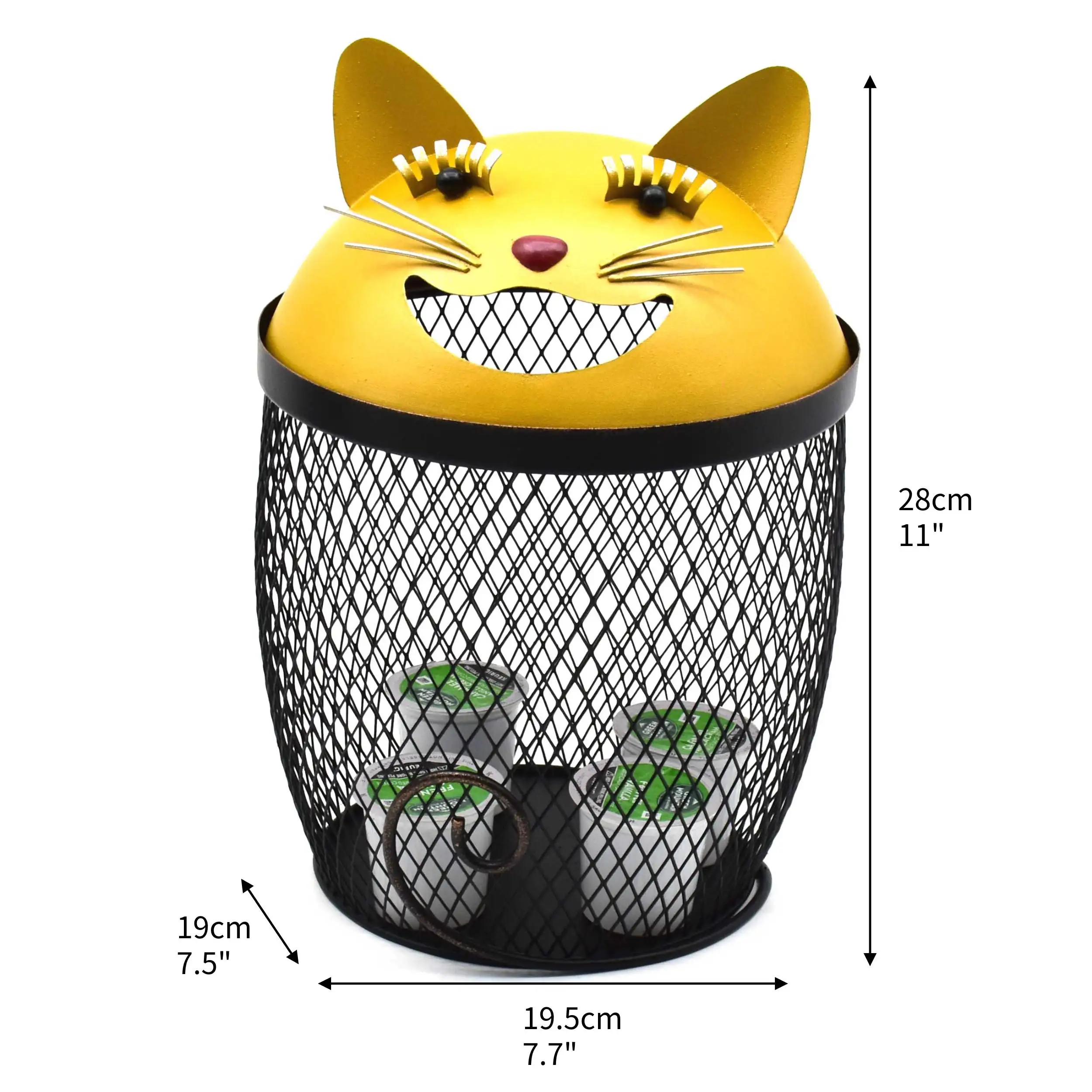 Kitchen Home Office cute animal figurine Large Capacity K-cup coffee capsule container Metal coffee pod storage organizer holder