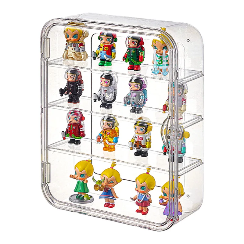 Dustproof protection Display Box for Figures Collectibles Plastic Storage Containers With Magnetic Door