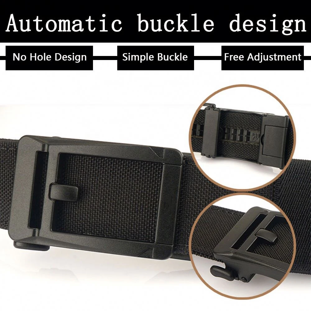 Wholesale 1.38 in men tactical outdoor edc black nylon utility harness belts with ratchet systems belt for appendix carry