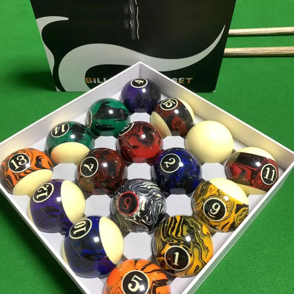 Factory Direct Sale 2-1/4 16cs American Style snooker  Pool Table Ball Set 48mm Resin Balls for Sports Use Billiard Table Balls
