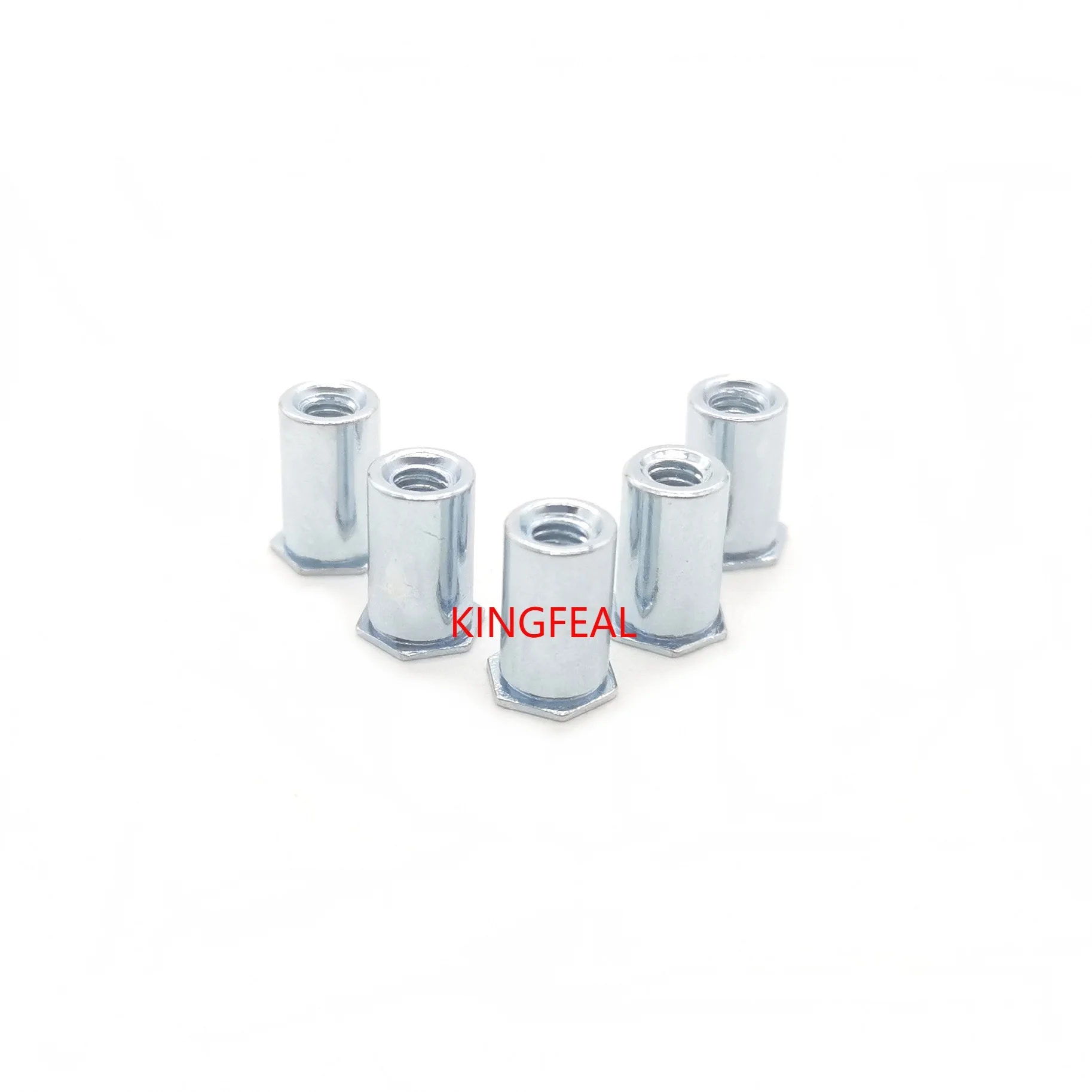 Carbon steel galvanized through-hole press riveting bolt, hexagonal press riveting nut  rivet column SO-M5/M6/M8-3/4/5/6/7/8-25