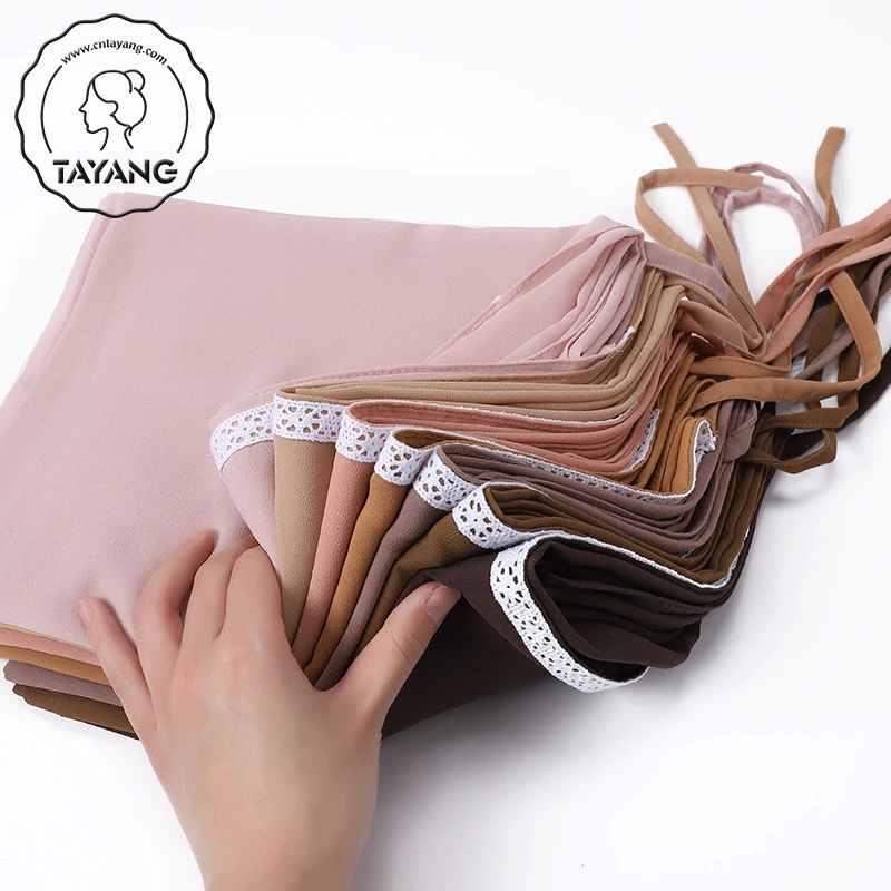 Wholesale Classic Elegant Plain Color Long Scarf Turkish Malaysia Fashion Muslim Chiffon Hijab For Womens