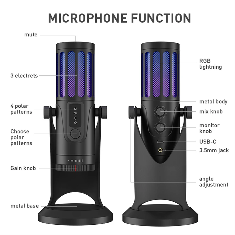 Best Selling top Quality communication wired PORTABLE Cardioid ABS Microphones Studio Professional